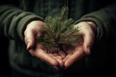 Mano Que Sostiene El Rbol En La Naturaleza Verde Foto Premium