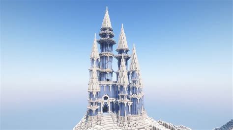 Snowy Ice Castle Minecraft Map In Minecraft Ice Castle Ice