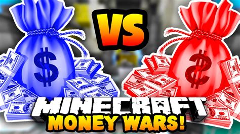 Minecraft RED VS BLUE MONEY WARS 2 W Preston MrWoofless Pete YouTube