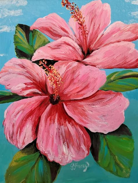 Pink Hibiscus Painting