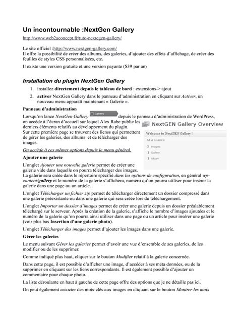 Fillable Online Un Incontournable NextGen Gallery Fax Email Print