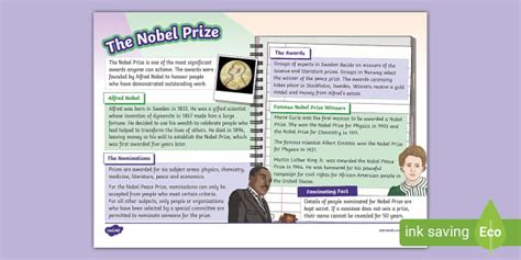 KS2 Nobel Fact File Hecho Por Educadores Twinkl