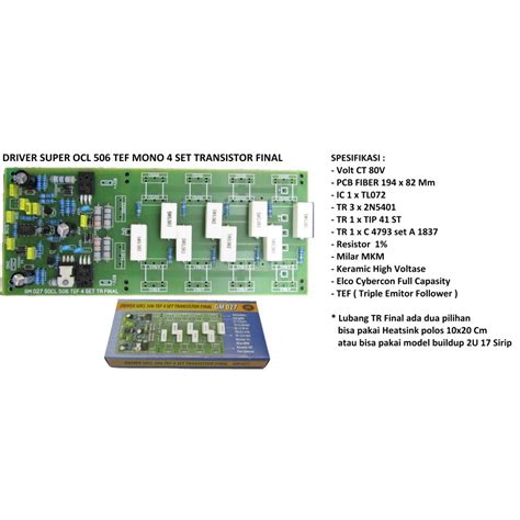 Jual Driver Power Super Ocl Socl Tef Mono Set Tr Final Pcb Fiber