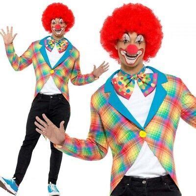 Kariert Clown Frack Jacke Herren Clowns Kostüm Outfit Zirkus M XL eBay