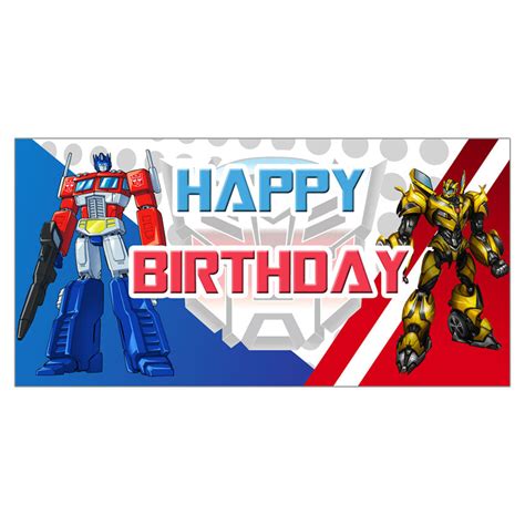 Transformers Happy Birthday Poster Banner Party Celebration Backdrop