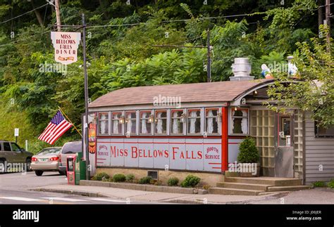 BELLOWS FALLS, VERMONT, USA - Miss Bellows Falls Diner, historic small ...