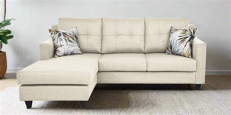 Buy Welly Fabric RHS Sectional Sofa 2 Lounger In Ivory Beige Colour