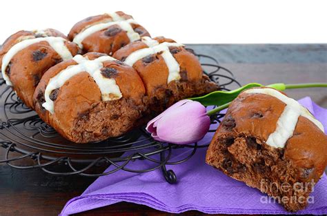 Easter Chocolate Hot Cross Buns Photograph By Milleflore Images Fine Art America