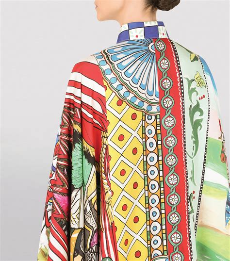 Womens Dolce Gabbana Multi Silk Carretto Print Poncho Shirt Harrods UK