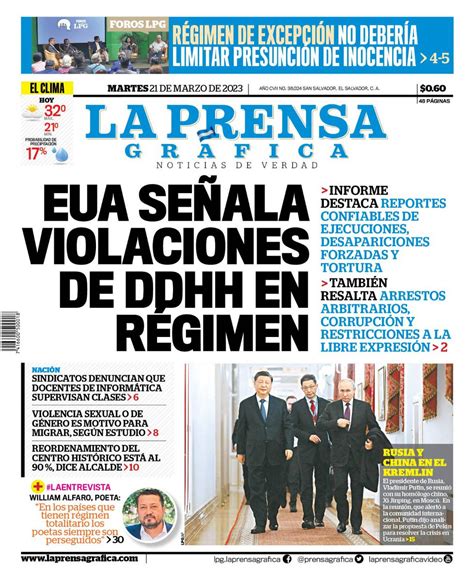 La Prensa Gráfica on Twitter Compartimos la PortadaLPG para la