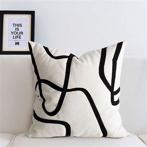 Free Shipping On Modern Black Stripe Decorative Throw Pillow Cover