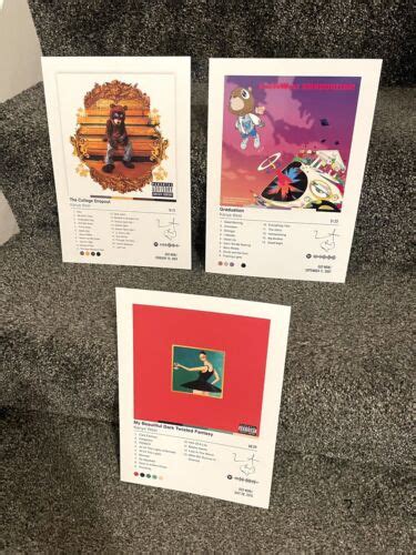 Kanye West Graduation Bedroom Poster Music Album Track List Print A2 A3 A4 8x10 Ebay