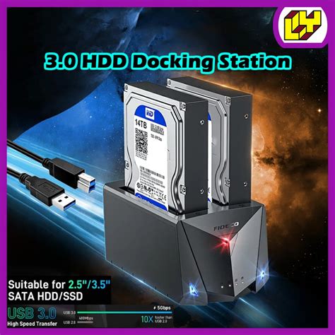 Fideco Dual Ssd And Hdd Docking External Hard Drive Docking Station Sata Usb 3 0 Hdd Duplicator