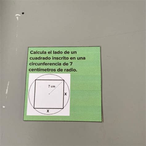 Calcula El Lado De Un Cuadrado Inscrito En Una Circunferencia De