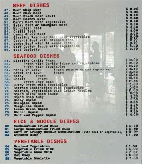 Menu At Hawkers Corner Restaurant Adelaide