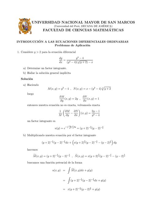 Sol Completo Problemas Resueltos UNIVERSIDAD NACIONAL MAYOR DE SAN