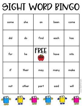 Editable Sight Word Bingo Cards