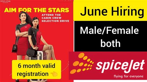 Spicejet Hiring Cabin Crew Interview Male Female Both Online