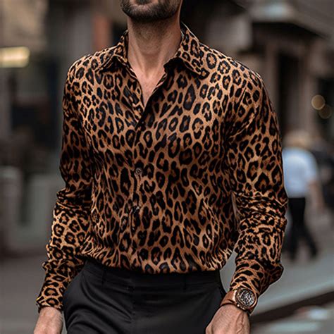 Leopard Disco Retro Long Sleeve Shirt Helloice Apparel