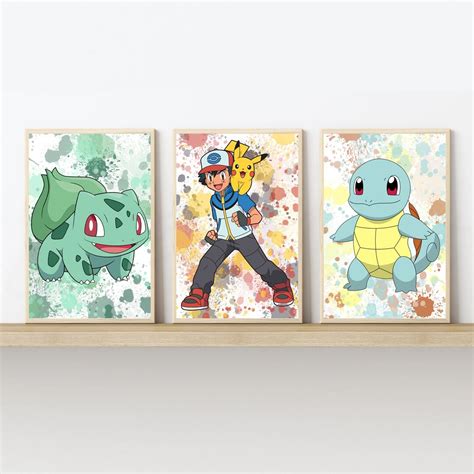 Pokemon Prints Colour Splash Art In Sizes X A A Digital