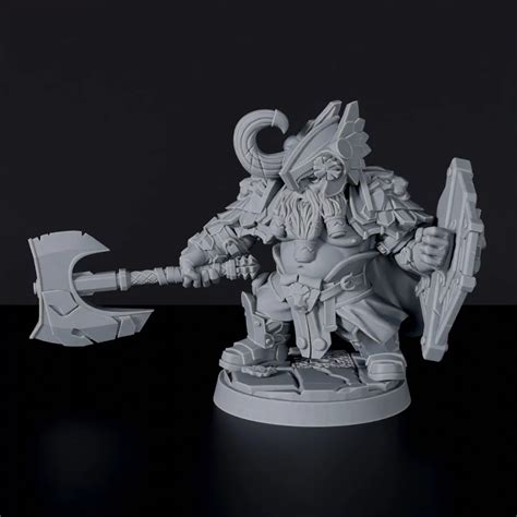 Dwarf Male Fighter Ver 2 Dwarves Warriors With Axe Fantasy Minis