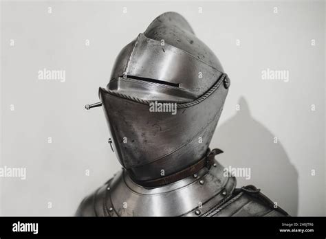 Medieval Knight Helmet With Visor Stock Photo Alamy