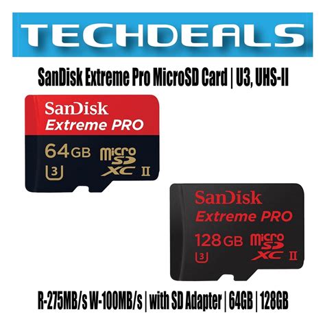 Sandisk Extreme Pro Microsd Card U3 Uhs Ii R 275mbs W 100mbs