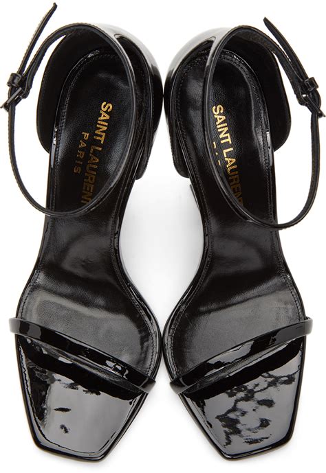 Saint Laurent Black Patent Opyum 110 Sandals Saint Laurent