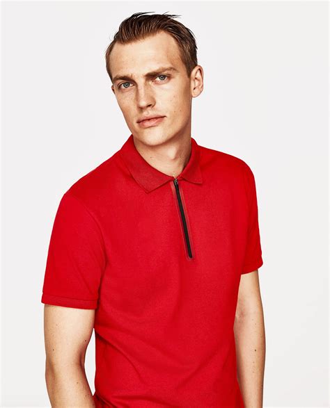 Image 2 Of Polo Shirt With Thermo Sealed Zip From Zara Polo Shirt