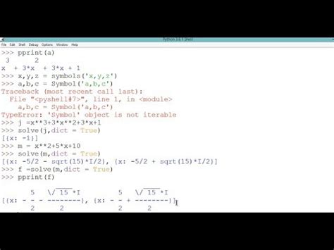 Algebra Sympy Python How To Solve Quadratic Equation In Python