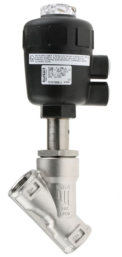 185304 Burkert Burkert Angle Type Pneumatic Actuated Valve G 3 4in