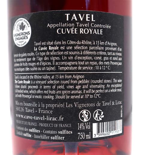 Aoc Tavel Cuv E Royale Cl Les Vignerons De Tavel Et Lirac Mas Des