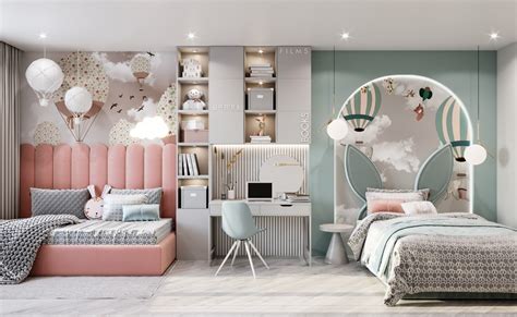 Детская для двух девочек в ЖК Вавилово, студия ARTHome on Behance ...