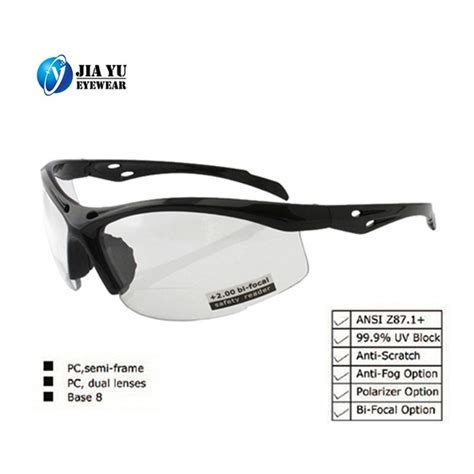 Supply Bifocal Reading Safety Glasses Eye Protection Ansi Z87 Impact Resistant Non Slip Wrap