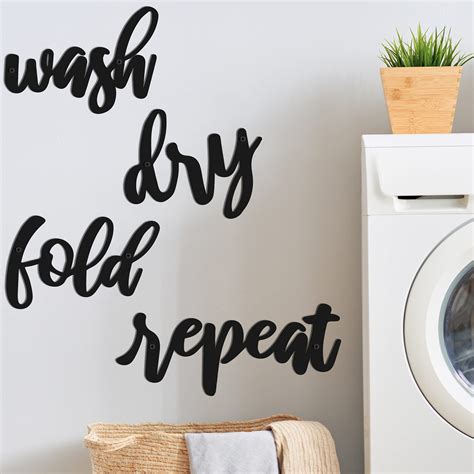 Buy Pieces Laundry Sign Laundry Room Decor Metal Wash Dry Fold Repeat