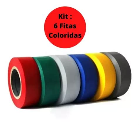 Kit 6 Rolos Fitas Isolantes Coloridas 18mm X 5m Adesiva MercadoLivre