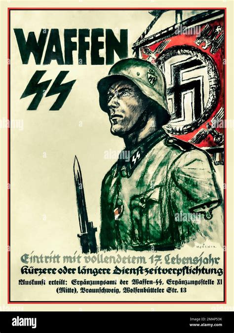 1941 Waffen SS Recruitment Poster 1941 Waffen SS Eintritt Mit