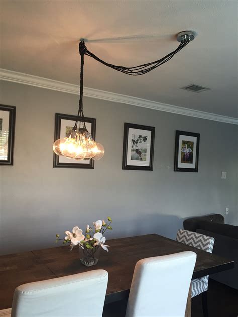 Swag Cluster Chandelier Off Center Ceiling Light Dining Room Fixture