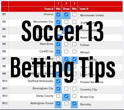 Soccer 13 Weekly Betting Tips In 2021 Soccer Predictions Fun Sports