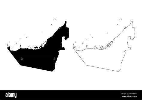 Set Of United Arab Emirates Map Icon Geography Blank Concept Graphic