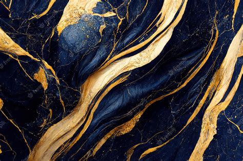 Premium Photo Abstract Marble Texture Wallpaper Blue And Gold Colors