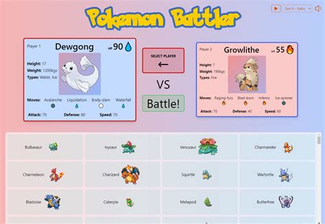 Github Pokemon Battlerpokemon Battler A Cheeky Pokemon Battle Game