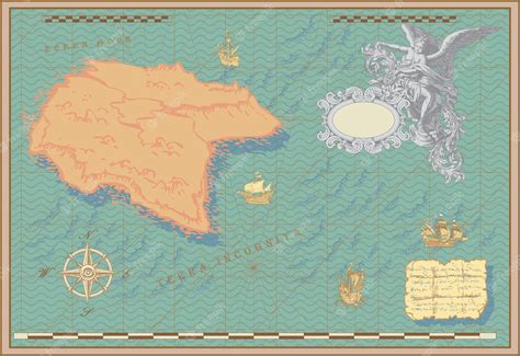 Premium Vector | Vector image of an old sea map in the style of ...