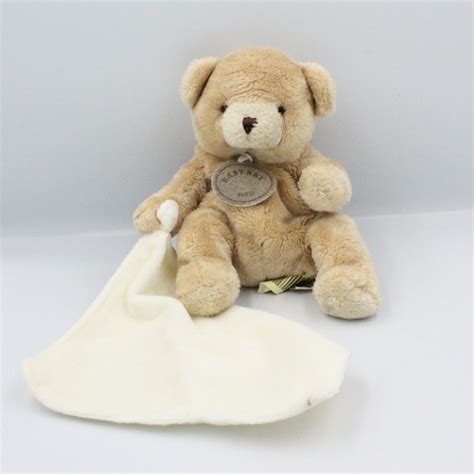 Doudou Ours Beige Avec Mouchoir Blanc Baby Nat