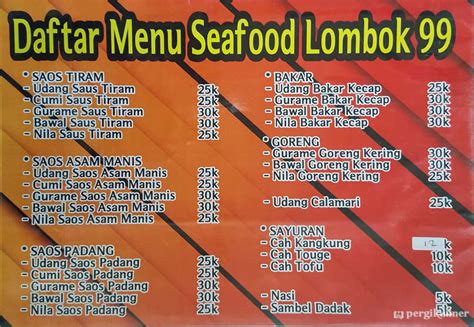 Selalu Diperbarui Menu Seafood Lombok 99 Riau Bandung