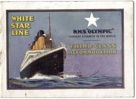 White Star Line Rms Olympic Brochure Cover Design Largest