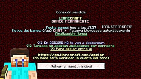 ME BANEARON DE EL SERVIDOR MAS IMPORTANTE DE MINECRAFT INJUSTICIA