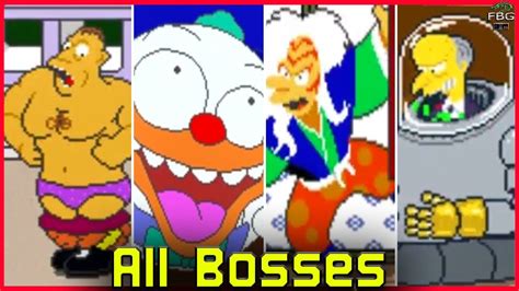 The Simpsons Arcade Game All Bosses YouTube