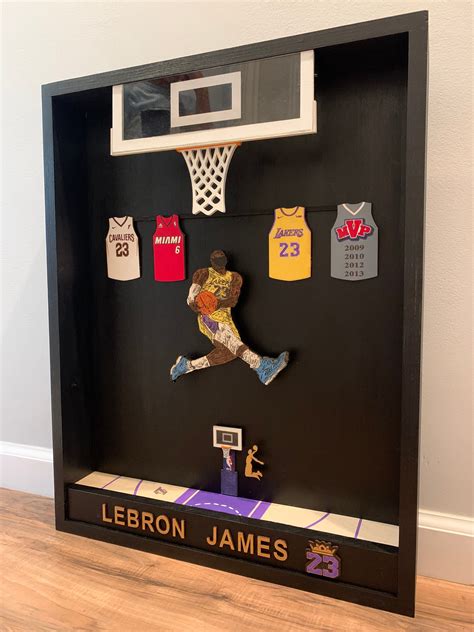 Lebron James Shadow Box Art Lebron James Dunk Custom Lebron James D