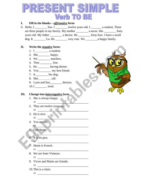 Present Simple Verbs To Be Esl Worksheet By Gisel22